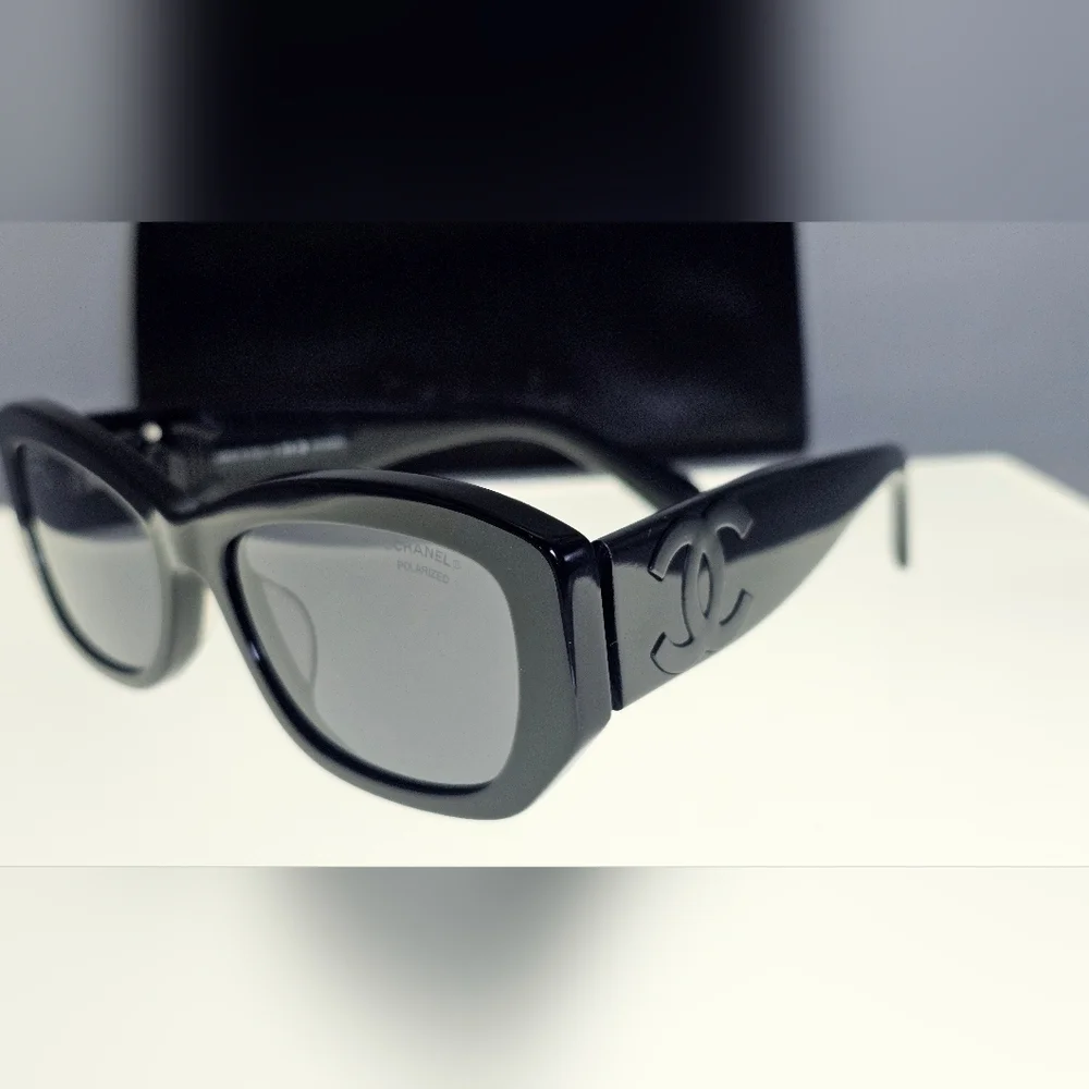 CHANEL CH5493A C.888/T8 Designer Sunglasses | Black Frame | Black & Grey Lenses - Picture 7 of 12